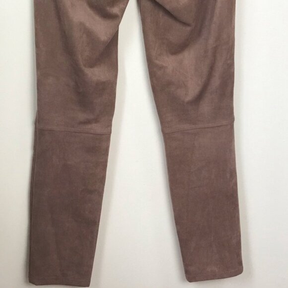 Max Studio NEW Faux Suede High Waist Pant Stretch Minimalist Neutral Leggings XS - Picture 8 of 15